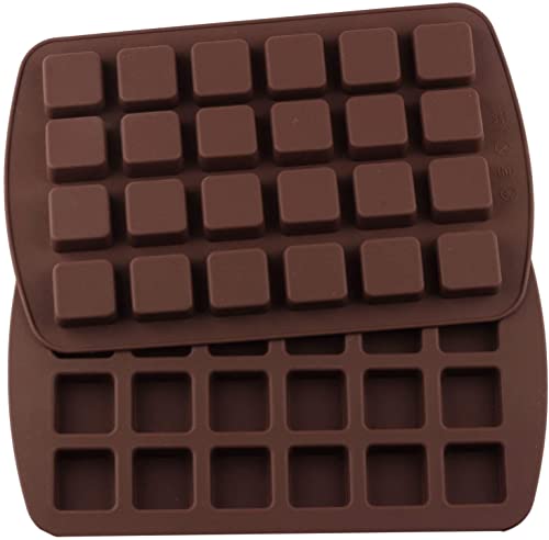 Avana Brownie Lot de 24 moules à gâteau en silicone sans BPA et anti-adhésif