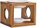 Brûleur à Huile Essentielle en Céramique Bambou,MINGJIANG Brûleur Mazout Oil Burner Cire Fondre Humidificateur Yoga Aromathérapie Parfum Diffuseur Porte Bougeoir,pour Décoration Salon,Chambre,Bureau