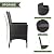 Kurapika 5-Piece Patio Furniture Outdoor Dining Set, Wicker Rattan Patio Dining Table and 4 Chairs Set, Square Tempered Glass Tabletop with Umbrella Hole, for Patio, Backyard, Grey