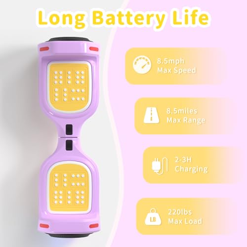 Image of SIMATE 6.5 inch Bluetooth Scooter, LED Lights & APP & Music Speaker, Long Battery Life, Gifts for Kids & Adults & Girls & Boys, for All Ages
