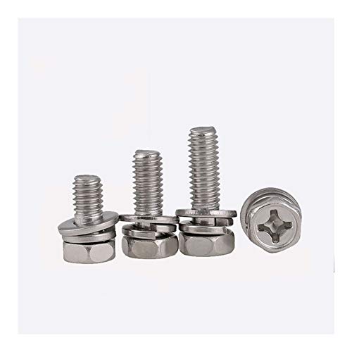Vis taraudeuses M6 cruciforme inox anti-vibration avec rondelle de verrouillage