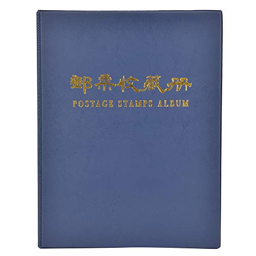 Álbum de Sellos Postales de 10 Páginas, Soporte para Colección de Sellos, Azul, Página Interior de 5 Líneas, Fuente Bronceadora Transparente, Almacenamiento a Largo Plazo con