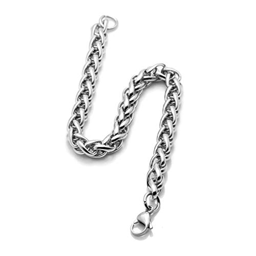 Xusamss Fashion Stainless Steel Wheat Link Bracelet,9.0" Wrist #TOP4