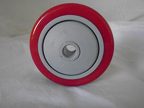 3" X 1-1/4" Swivel Caster With Brake Red Polyurethane Wheel (2) And Rigid (2) 300 Lbs Each #TOP7