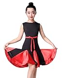 Happy Cherry Kids Latin Dress,Girls Sleeveless Rumba Samba Costume Dance Dress