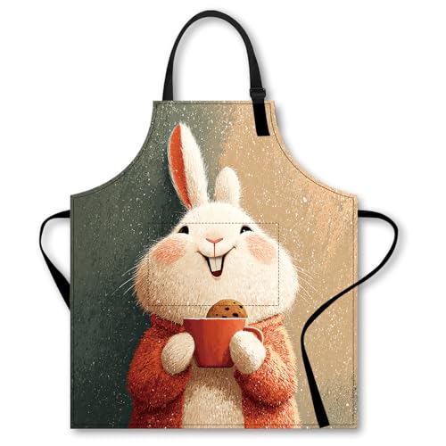 Image of Nuxovilar Cute Apron with Pockets, 26.77 * 30.7 Inches, Versatile for Meal Prep, Baking, Holiday Cooking