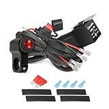Light Bar Wiring Harness Kit with Motorcycle Handlebar Switch, Rfroad Lighting 12V 40A 2 Lead for Motorcycle UTV Snowmobile Dirt Bike Lights - Fits for 7/8' Handlebars (22mm)