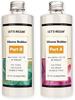 LET'S RESIN Silicone Mould Making Kit, 580g / 20.46oz Translucent Silicone Rubber, Liquid Silicone for Mould Making, Molds Making Silicone Mixing Ratio 1:1, Moulding Silicone for Silicone Mould