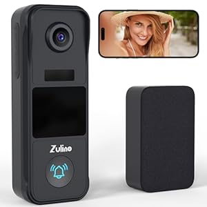 Doorbell Camera, 2K Wireless Video Doorbell with Chime, AI Motion Detection, QHD Live View & Night Vision, Support Cloud/SD Storage, Alexa & Google-Assistant, 2.4Ghz Wi-Fi (No 5Ghz Wi-Fi)