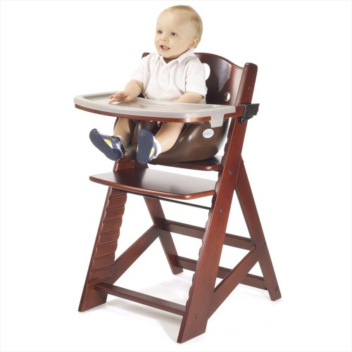 Keekaroo Height Right Highchair with Insert & Tray - Chocolate - Mahogany Base, ONE SIZE (0051415KR-0001)