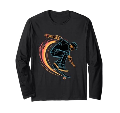Cool Vintage Skateboarding Graphic Long Sleeve T-Shirt