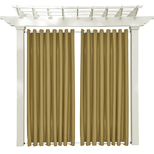 Macochico Windproof Curtains Grommet at Top and Bottom Burgundy Outdoor Blackout Drapes Water Resistant for Cabana Gazebo Pergola Porch Noise Reducing Sun Block 52W x 102L (1 Panel) 52"W x 1