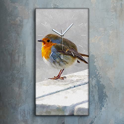 Horloge murale art moderne oiseaux abstraits toile de qualité