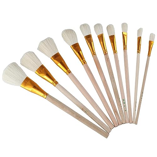 Uniquer 10Pcs Gilding Brush Set Goat Hair Paint Brush Sweep ...
