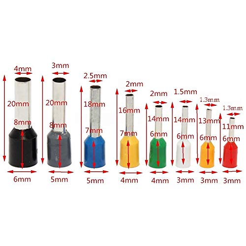 Terminales, AWG 22-10 con aislamiento del cable Borne de contacto Fin Ferrules del kit de cable de cobre prensado del conector para un crimpeado preciso