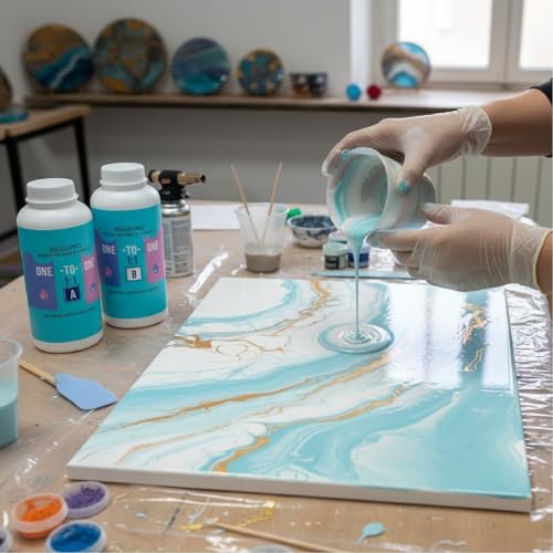 Miniatura 6 de Resin Pro Resina Epoxi Transparente 1:1 Para Fabricación De Joyas, Creaciones Artísticas, Fácil De Usar Y Resistente A La Humedad, 1 Kg, Resina Apta Para Principiantes