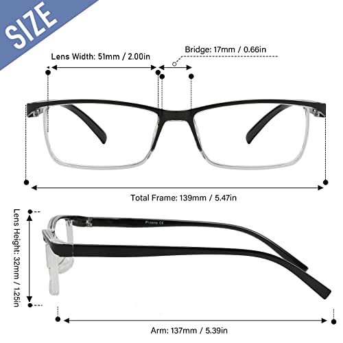 Image of Przene Reading Glasses for Men Women Blue Light Blocking Readers Spring Hinges Lightweight Style Pack