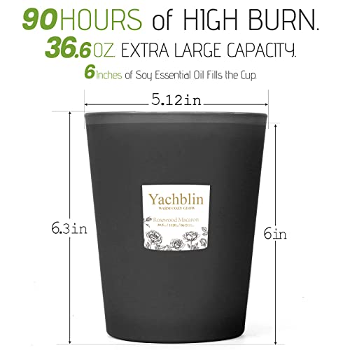 Yachblin Huge Candle Scented Candles, Velvet Rose&Oud Aromatherapy Candle-36.3Oz, Large Organic Sweater Weather Candle Home Decor, Unique Fragrance Forever Wick Candle, 90Hours Burning Times #TOP6