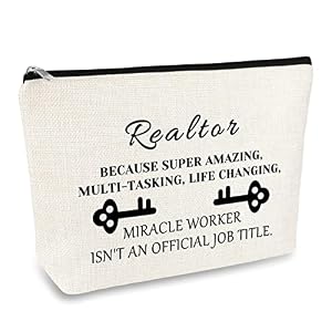 Realtor Gifts for Women Makeup Bag Real Estate Agent Realtor Closing Gifts Cosmetic Bag Thank You Gift for Realtors Appreciation Christmas Birthday Gift for Realtors Travel Toiletry Pouch