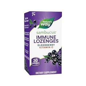 Nature’s Way Sambucus Immune Lozenges, with Vitamin C, Black Elderberry Extract, Immune Support*, 30 Lozenges (Packaging May Vary)