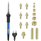 139 Stück Gewindeeinsätze Lötspitzen Set, 60W LED Temperatur Einstellbarer Lötkolben mit 130PCS M2/M3/M4/M5/M6/M8, Keramikkern Gewindeeinsätze für 3D Druck,Prägen,Schnitzen, Last Minute Geschenke