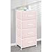 mDesign Tall Dresser Storage Tower Stand with 4 Removable Fabric Drawers - Steel Frame, Wood Top Organizer for Baby, Kid, and Teen Bedroom, Nursery, Playroom, or Dorm - Jane Collection - Pink/White