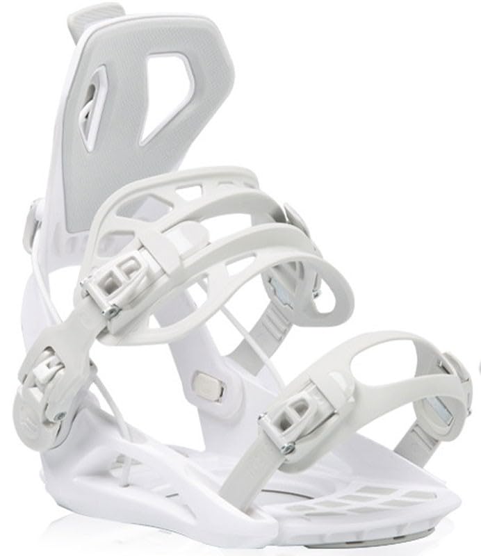 BEDIWCRT All-Terrain Snowboard Bindings, Quick on and Off, Comfortable Adjustment, Unisex(Color:White,Size:Small)
