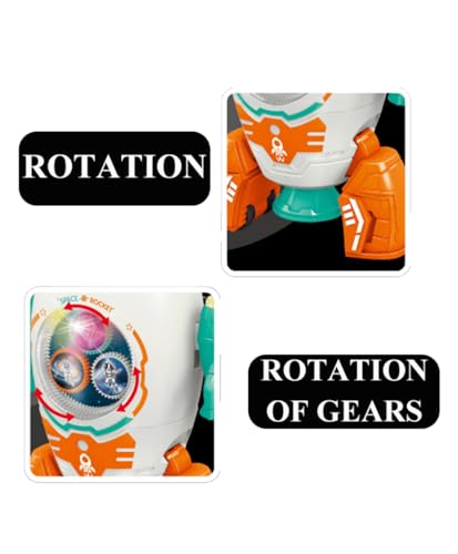Image of Goyal's Space Rocket 360 Rotation Robot Toys, Gear Rotation Space Shuttle Toys with Light & Music for 3+ Years