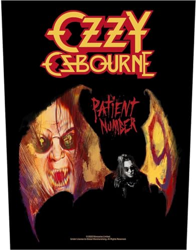 Image of Ozzy Osbourne Back Patch Patient No. 9 Logo Official Black 36cm X 29cm One Size
