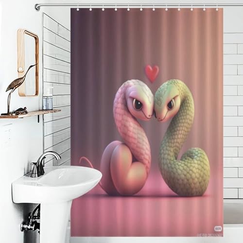 Rideau de douche serpent en tissu polyester imperméable lavable 122x183cm