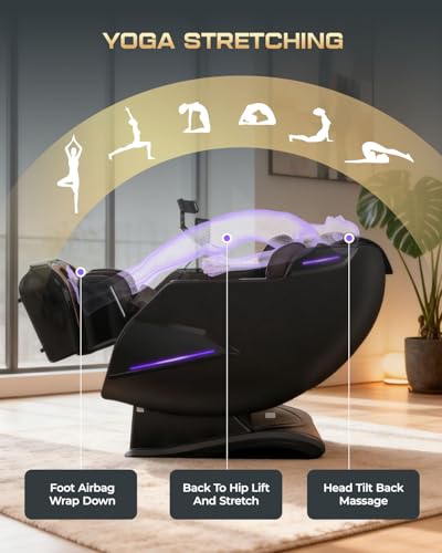 4D Massage Chairs Full Body,Zero Gravity SL-Track Shiatsu Massage Chair Recliner,Core Heating,20 Massage Techniques,Deep Yoga Stretch,Foot Rollers, Ai Voice,Touch Screen,Wireless Charging - Image 5