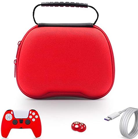 Amazon.com: Bolsa de almacenamiento con asa PS5, funda de transporte para  Sony Playstation 5, carcasa protectora rígida de viaje con 2 tapas de  agarre para pulgar, 1 piel de controlador, cable de
