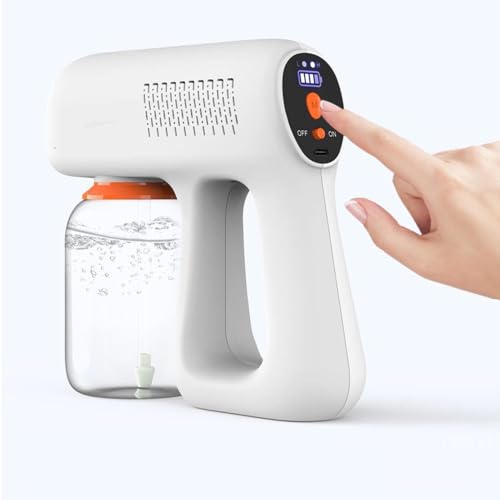 Yosoo Health Gear Pulverizador Portátil Manual Inalámbrico con Luz Azul, Máquina de Niebla Recargable 1200mAh, Blanco miniatura 4