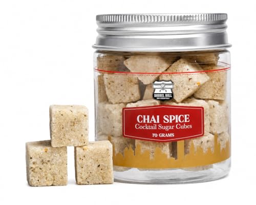 Barrel Roll Chai Spice Cocktail Sugar Cubes – Infused with Barrel-Aged Chai Spice Bitters – Handcrafted Cocktail Mixer for Whiskey, Rum & Fall Cocktails – No Measuring Required – About 35 Cubes