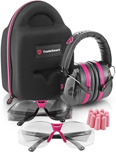 TRADESMART All-in-One Shooting Ear Protection Kit, Free From Pain & Discomfort, Earmuffs, Earplugs, Glasses & Carrying Case