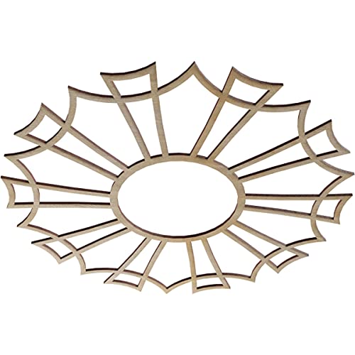 Image of Ekena Millwork 24 inchOD x 8 1 /2 inchID x 3 /8 inchT Augustus Wood Fretwork Pierced Ceiling Medallion, Hickory