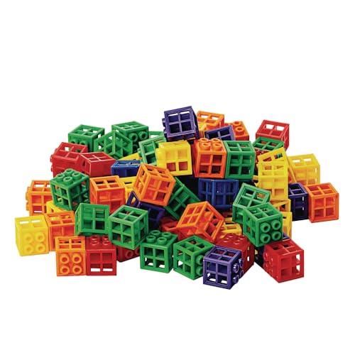 Image of Excellerations .75 inch Grid Linking Cubes, 300 Pieces, in Storage Bin, Building Bricks, Blocks, Construction Toy, Manipulatives, Educational Toy, Ages 3 Years and Up