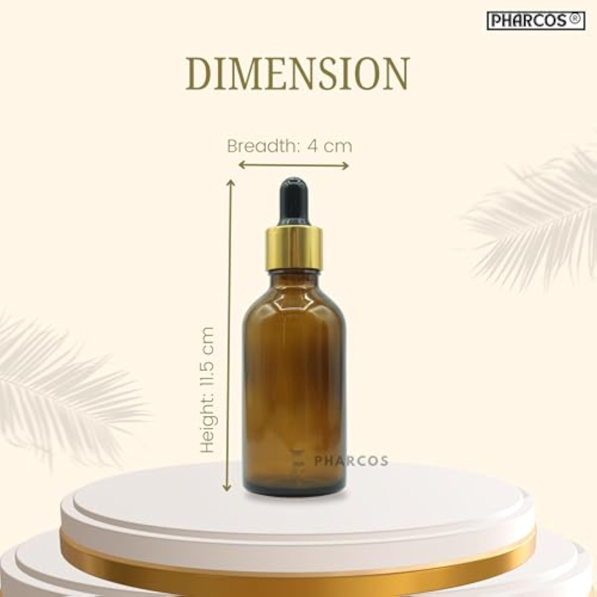 50ml Amber Colour Round Empty Glass Bottle with Dropper