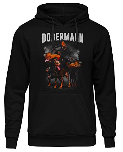 UGLYSHIRT Dobermann Herren Kapuzenpullover | Dobermann Pullover Herren - Dog - Hund Hoodie Herren - Dobermann Hoodie | M5 (M)