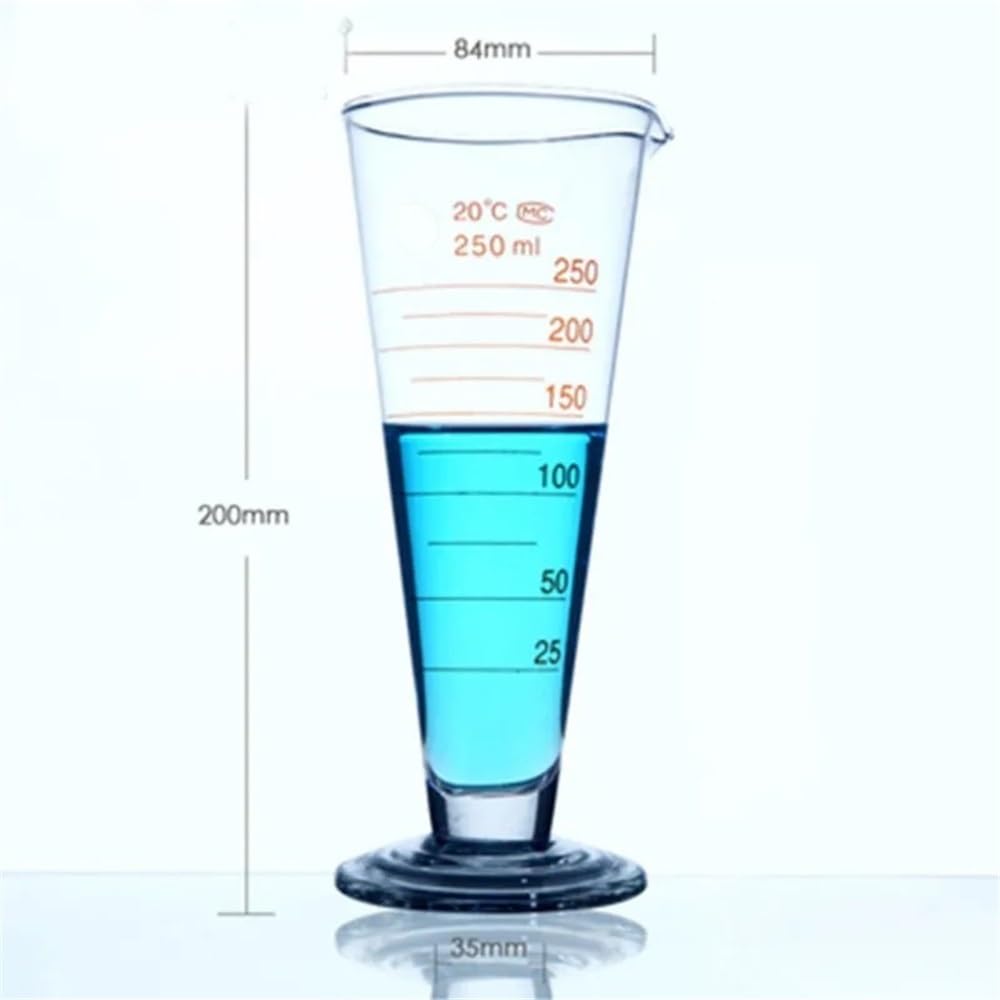 Équipements et fournitures de laboratoire Éprouvette graduée de 250 ml avec graduation conique en verre, fournitures laboratoire