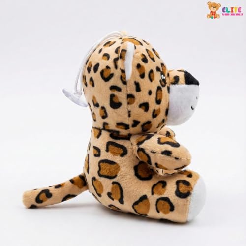 Image of ELITE CREATIONS Leopard Soft Toy 14 cm | Cute Leopard Plush Stuffed Animal | Mini Cuddly Wild Animal Toy for Kids Boys Girls | Birthday Return Gift Kids Toy
