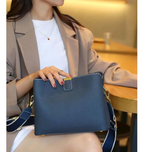Image of Small Women Soft Genuine Leather Shoulder Bag Crossbody Purses for Lady Bucket Handbag