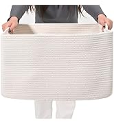 ICERZCZ 75L Large Rectangle Blanket Basket | Storage Basket for Organizing | Woven Nursery Cotton...