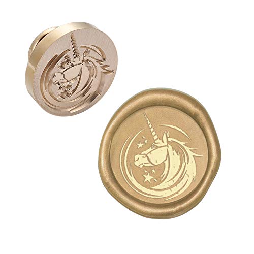 CRASPIRE Wax Seal Stamp Head Einhorn Abnehmbare Versiegelung Messing Stamp Head Für Kreative Geschenkumschläge Einladungskarten Dekoration