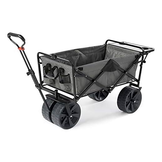 Mac Sports Collapsible Heavy Duty All Terrain Utility Wagon w/Table, Gray