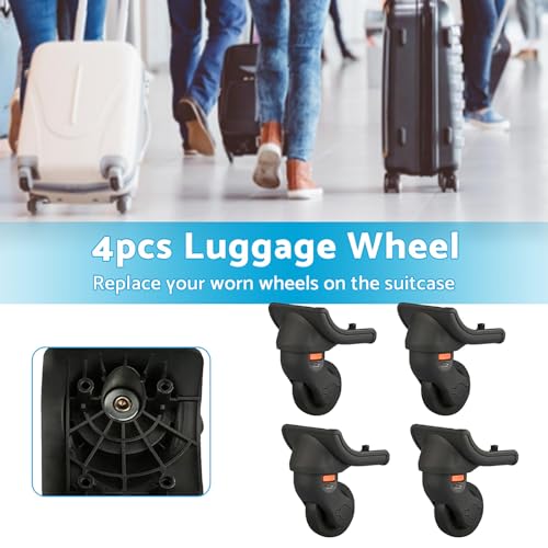 ALINREDBX 4pcs Replacement Luggage Wheels 360 Swivel Luggage Replacement Wheels Suitcase Repairment Wheels (4)2