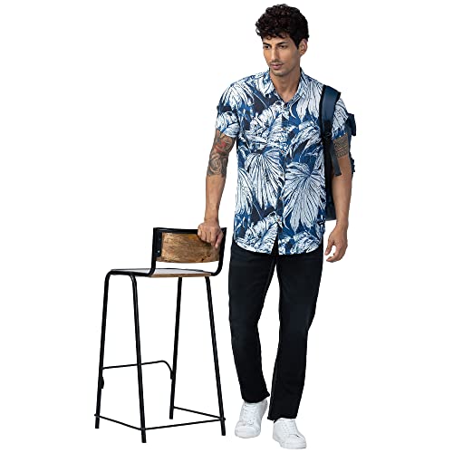 Image of Spykar Men's Slim Fit N /A Half Sleeve Printed Casual Shirts