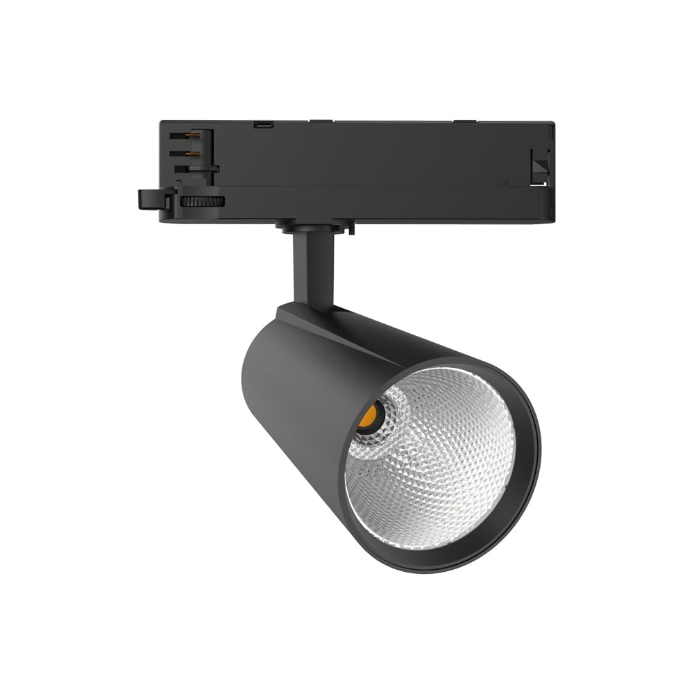 LED track light 30 Watt trifase a 4 fili rotante e girevole 3000K bianco caldo 2800lm plafoniera in alluminio per sistema di illuminazione interna a binario, nero