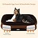 HMTOPE Orthopädisches Hundebett, Hundesofa, Vierseitiges Nackenrolle Kissen, rutschfeste Unterseite Hundekorb, Abnehmbar und Waschbar, Mittelgroße Hunde, Grosse Hunde, 106 x 79 x 17 cm, Braun