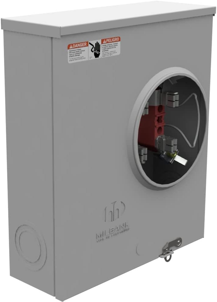 Milbank U1980-O-KK-BLG-AEP 200A Ringless Meter Socket Underground With Bypass Horns And Barrel Lock Provisions